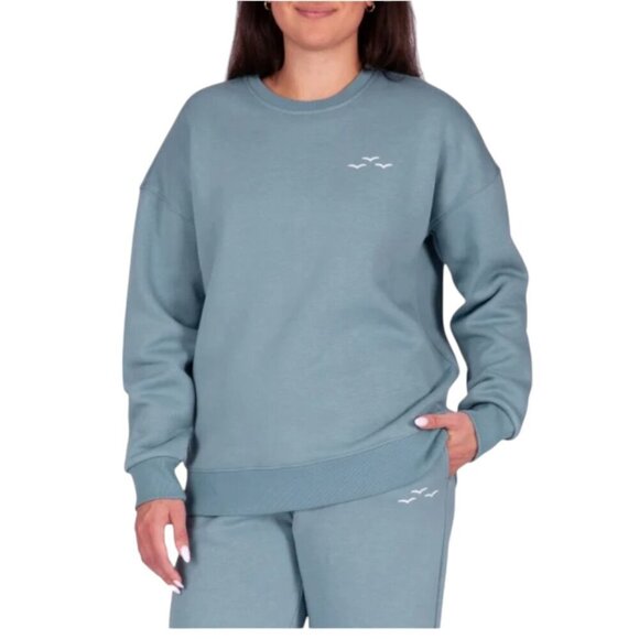 NEW Lazypants Fleece Crewneck Sweatshirt | Blue - Picture 1 of 6